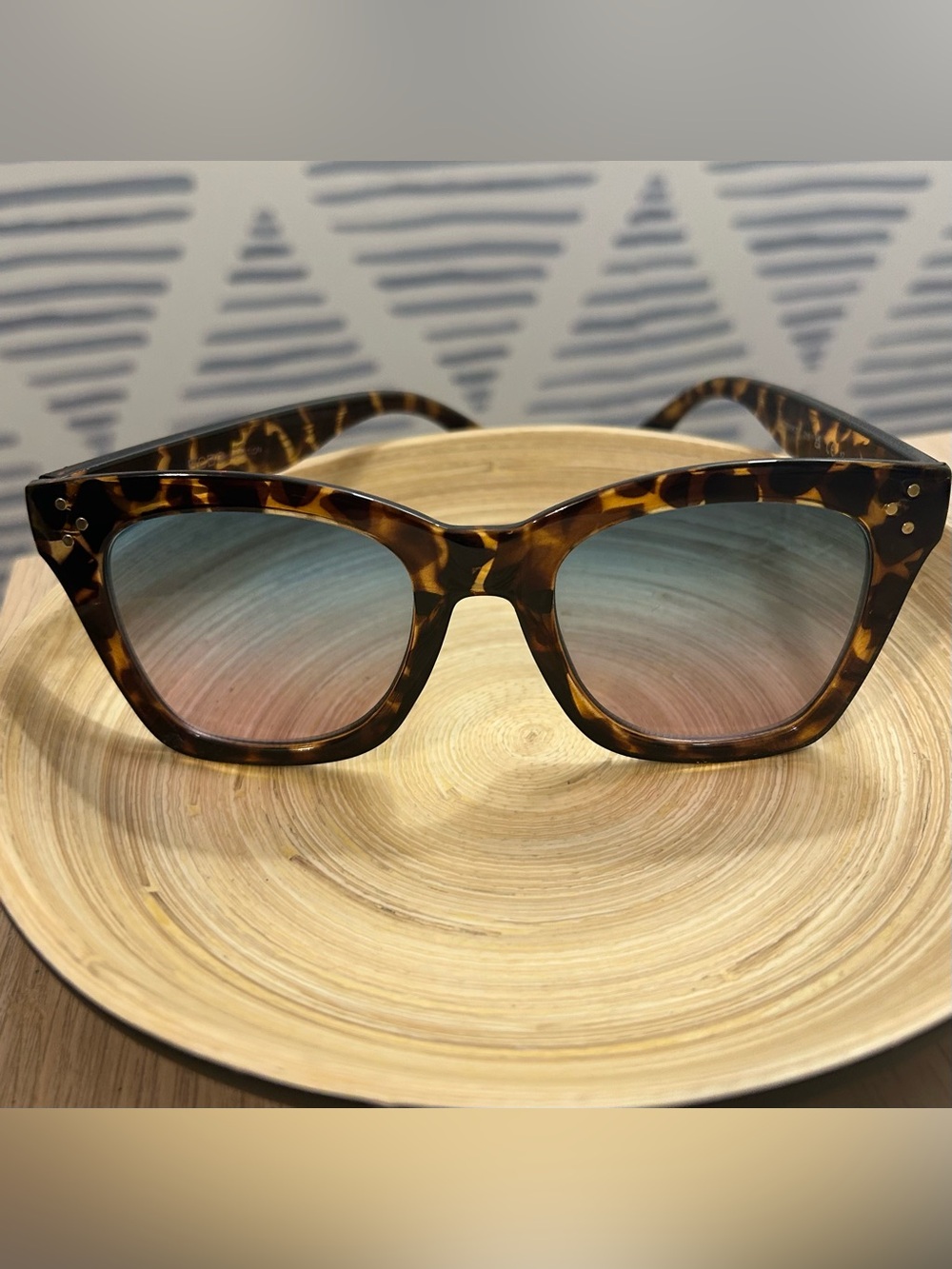 BCBGeneration Tortoiseshell Sunglasses with Blue Gradient Lenses